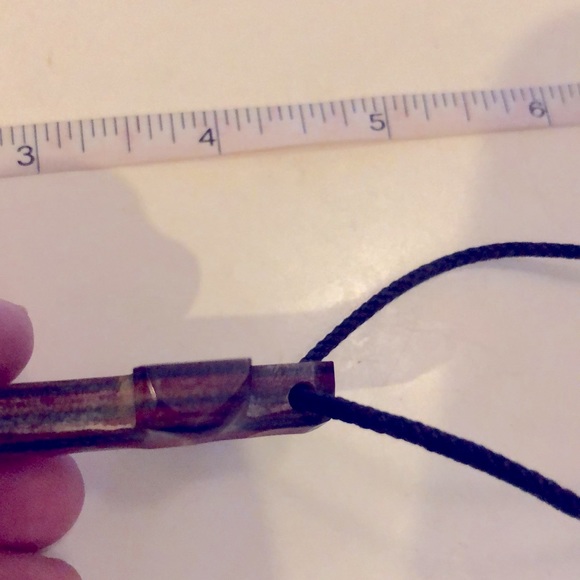 Wood look carved cross on cord - Picture 5 of 7